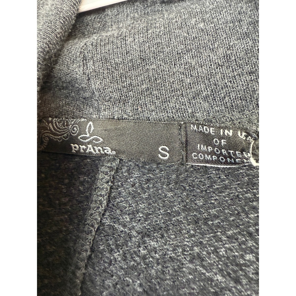 Prana Gray Open Front Cardigan Sweater Pockets Relaxed Fit Womens Small - Picture 4 of 4